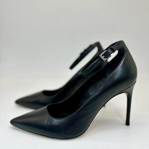 Calvin Klein Black Leather Stiletto Heels Sz 10